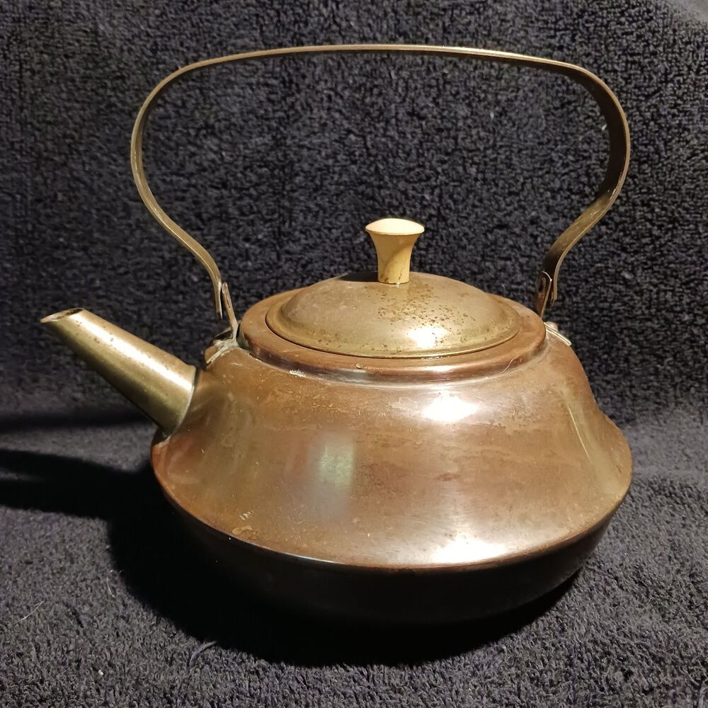 VTG Tea  Teapot Made in Holland Copper & Brass  Vintage